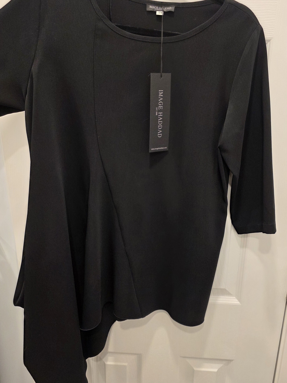 Black Asymmetric Tunic Top